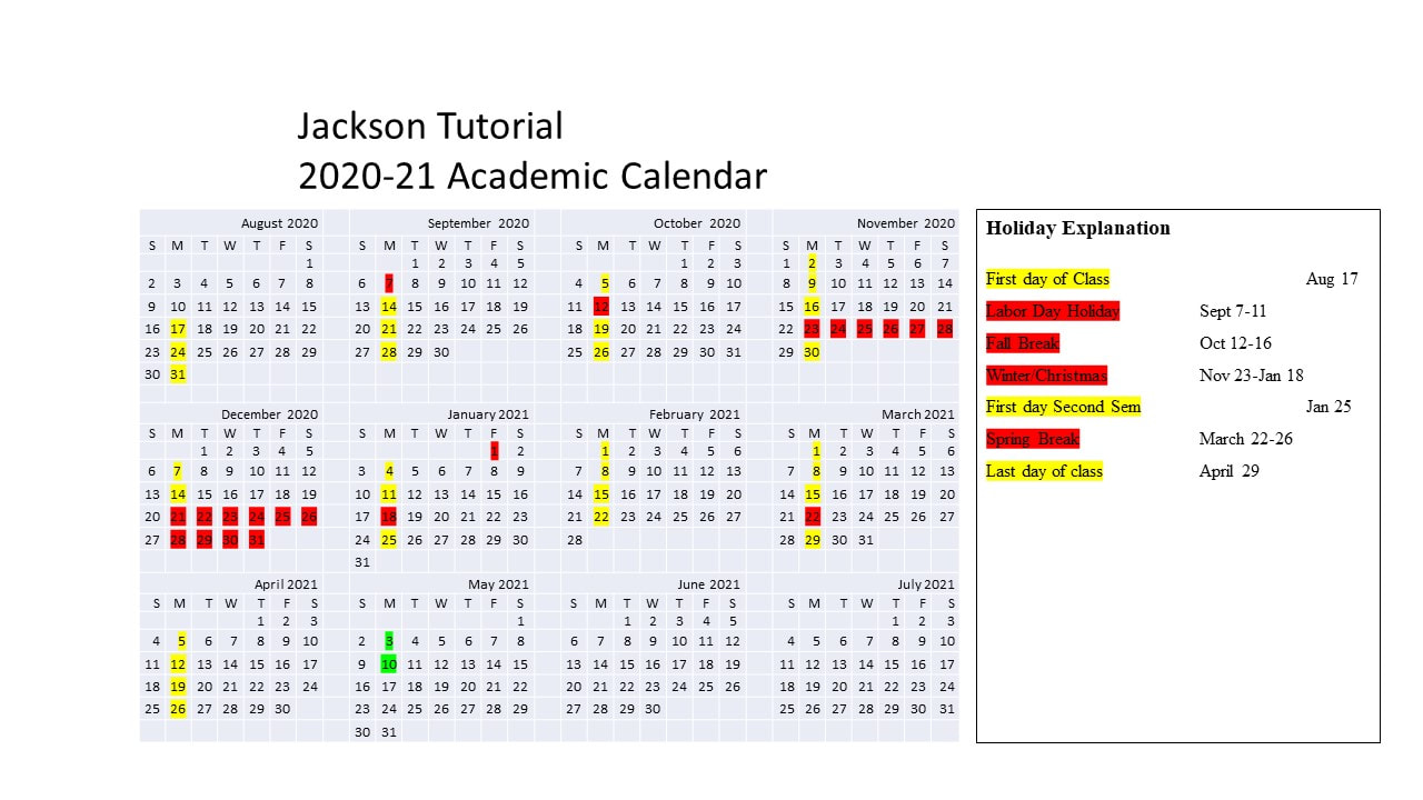 Calendar - JACKSON TUTORIAL